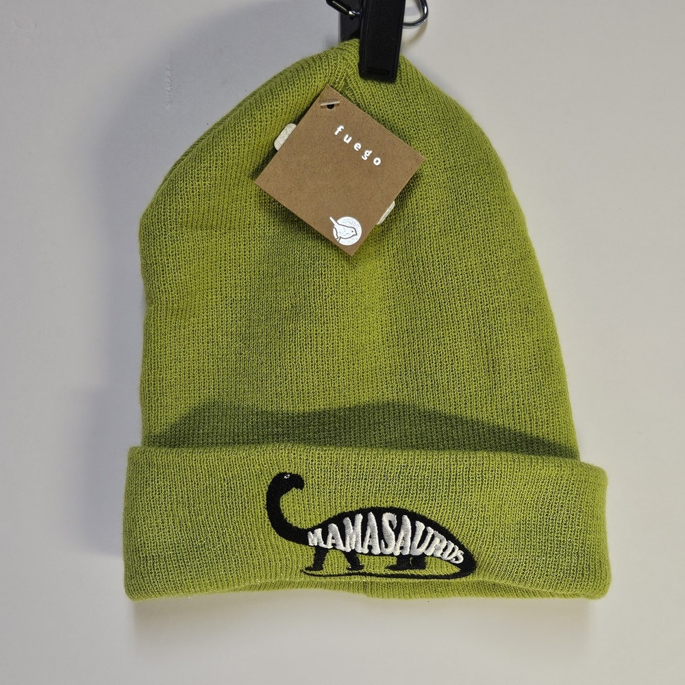 Fuego Mamasaurus Beanie Cap Hat Adult Unisex Green‎  New With Tags
